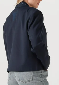 ALIX THE LABEL e blazer ladies woven double breasted blazer donkerblauw Best