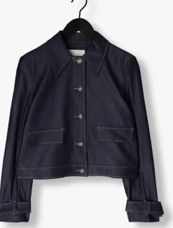 CO'COUTURE e blouses terry denim jacket donkerblauw