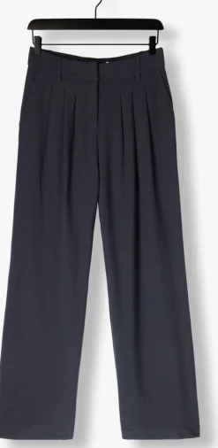 CO'COUTURE e pantalon marin pleat long pant donkerblauw
