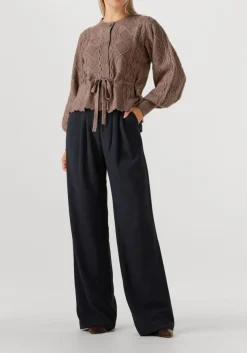 CO'COUTURE e pantalon marin pleat long pant donkerblauw
