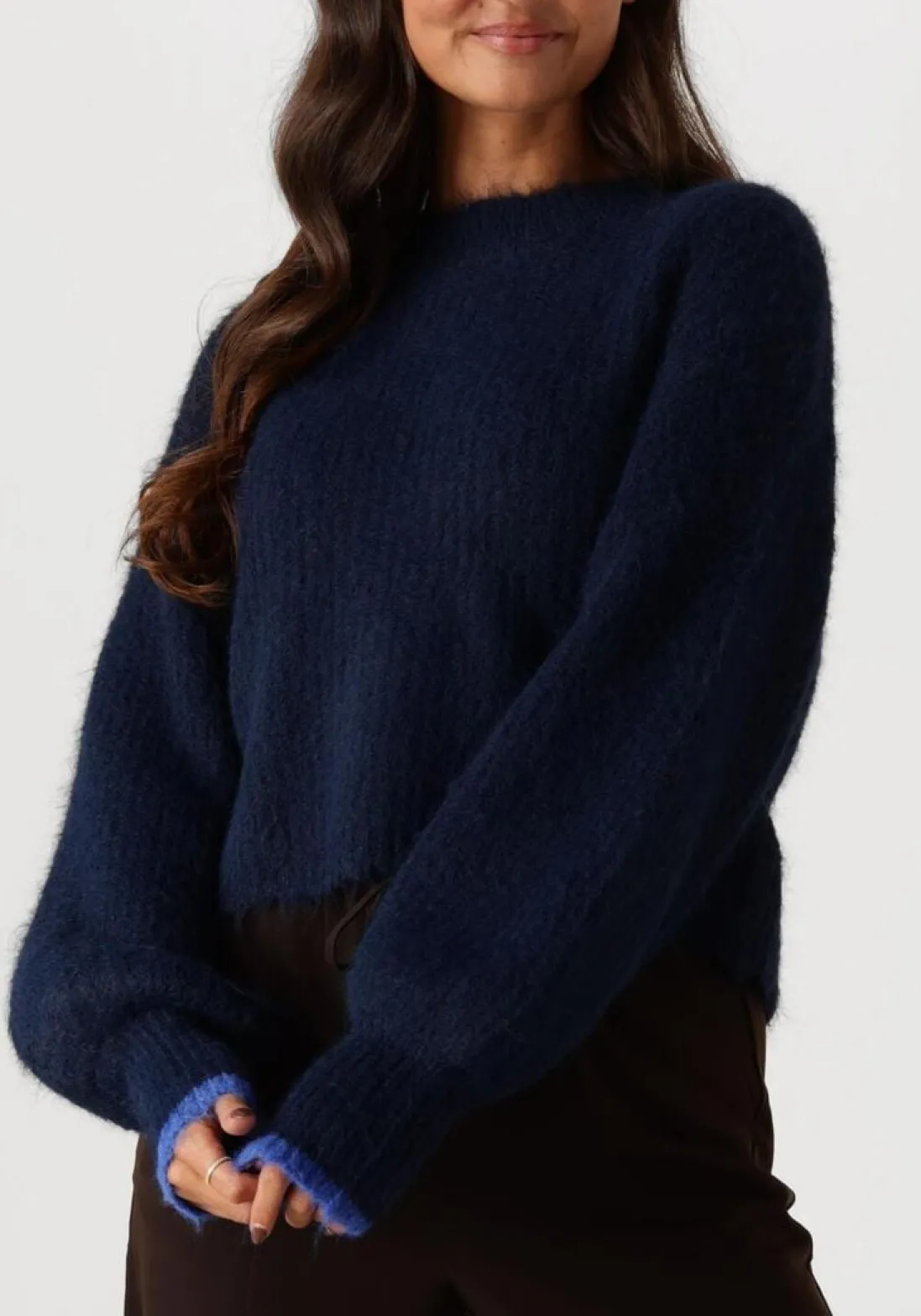 CO'COUTURE e truien/vesten coralee crop knit donkerblauw New