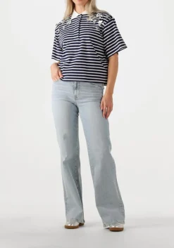 DANTE6 e t-shirt titan embellished polo shirt donkerblauw Outlet