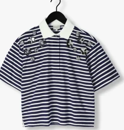 DANTE6 e t-shirt titan embellished polo shirt donkerblauw Outlet