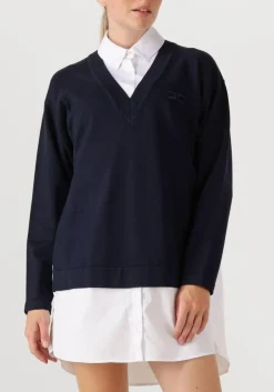 ELISABETTA FRANCHI e mini jurk knitted dress donkerblauw Clearance