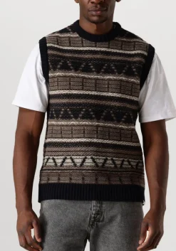 FORÉT e forét spencer cone jacquard vest donkerblauw Sale