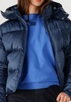 PENN & INK e gewatteerde jas jacket donkerblauw New