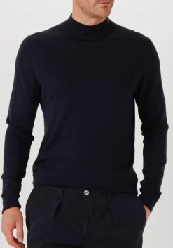 PROFUOMO e coltrui pullover mock neck merino donkerblauw Outlet