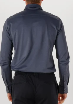 PROFUOMO e klassiek overhemd shirt x-cutaway sf japanese knitted donkerblauw New