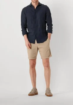 PROFUOMO e klassiek overhemd shirt x-cutaway linen donkerblauw Hot