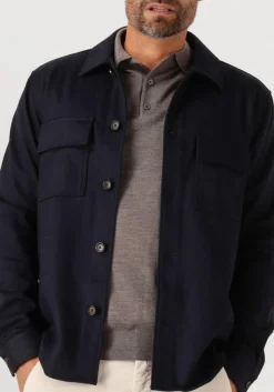 PROFUOMO e overshirt overshirt cutaway knitted donkerblauw Clearance
