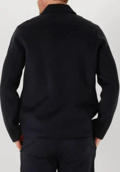 PROFUOMO e overshirts overshirt wool zipper donkerblauw