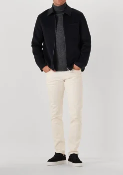 PROFUOMO e overshirts overshirt wool zipper donkerblauw