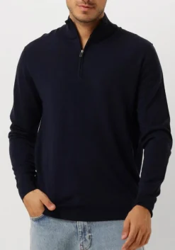 PROFUOMO e trui pullover half zip donkerblauw Sale