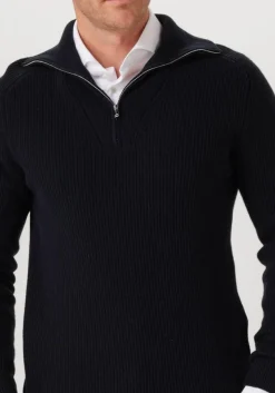 PROFUOMO e trui pullover half zip donkerblauw Hot