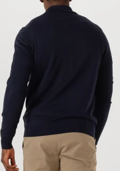 PROFUOMO e trui pullover half zip merino donkerblauw