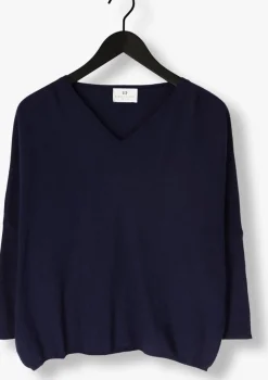 RESORT FINEST e trui v-neck cape sweater donkerblauw Sale