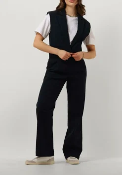 RUBY TUESDAY e wijde broek relena straight leg pants with zipper at side donkerblauw Online