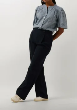 RUBY TUESDAY e wijde broek relena straight leg pants with zipper at side donkerblauw Online