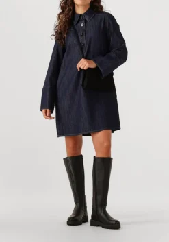 SECOND FEMALE e mini jurk dera denim tunic dress donkerblauw Online