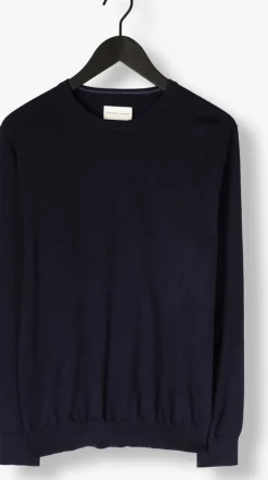 STEFANO LAURAN e trui crew donkerblauw Clearance