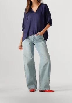 SUMMUM e top top short sleeves silky touch donkerblauw Outlet