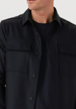 WAHTS e overshirt ewen stretch wool donkerblauw Online