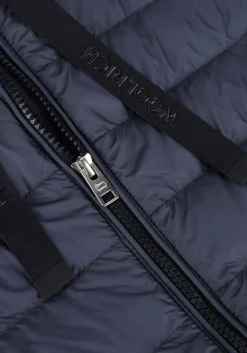 WOOLRICH e leren jas quilted hooded jacket donkerblauw Sale