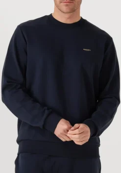 WOOLRICH e trui logo interlock crewneck donkerblauw Hot