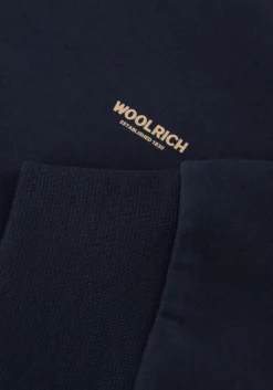 WOOLRICH e trui logo interlock crewneck donkerblauw Hot