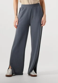 ALIX THE LABEL donkergrijze pantalon ladies knitted flowy side slit pants donkergrijs Discount