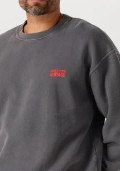 AMERICAN VINTAGE donkergrijze sweater plizzy 1 donkergrijs New