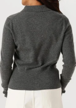 CLOSED donkergrijze trui cardigan with collar donkergrijs Online