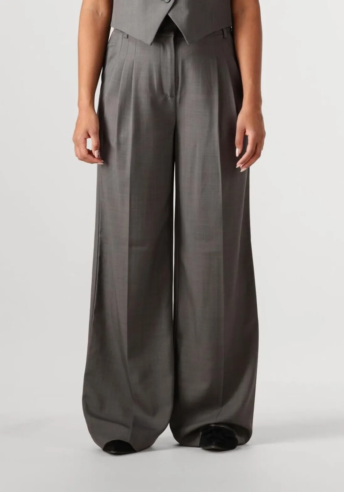 CO'COUTURE donkergrijze pantalon liane pleat pant donkergrijs Discount