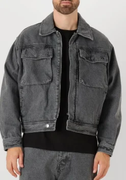 FILLING PIECES donkergrijze spijkerjas denim jack washed donkergrijs Sale
