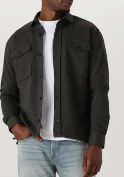GENTI donkergrijze overshirt midtown relaxed fit donkergrijs