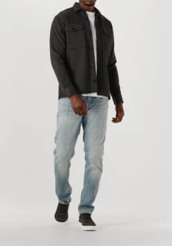 GENTI donkergrijze overshirt midtown relaxed fit donkergrijs