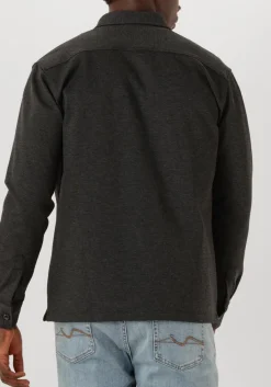 GENTI donkergrijze overshirt midtown relaxed fit donkergrijs