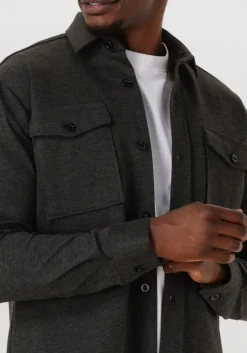 GENTI donkergrijze overshirt midtown relaxed fit donkergrijs