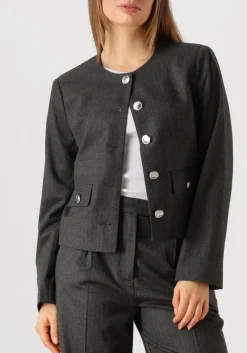 SECOND FEMALE donkergrijze blazer wake tailored jacket donkergrijs Clearance