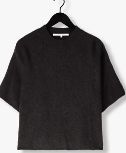 SECOND FEMALE donkergrijze trui wanda knit o-neck donkergrijs Hot