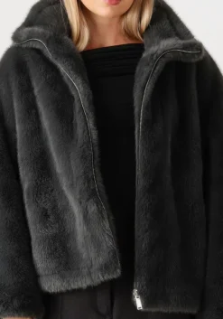 STUDIO AR donkergrijze faux fur jas mara donkergrijs Clearance