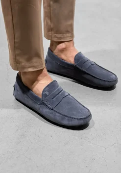 TOD'S donkergrijze instappers mocassino gommino macro 52k donkergrijs Outlet