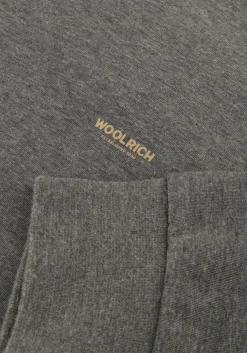 WOOLRICH donkergrijze trui logo interlock crewneck donkergrijs Online