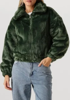 ALIX THE LABEL e faux fur jas faux fur coat donkergroen Sale