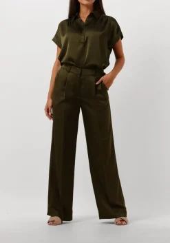 DANTE6 e pantalon zijden broek donkergroen Outlet