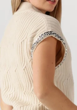 DANTE6 trui meloe sleeveless chain sweater ecru New