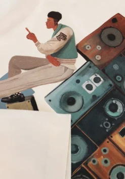 FILLING PIECES t-shirt t-shirt speaker wall ecru Outlet