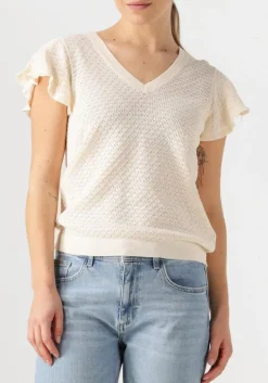 MOS MOSH top mmganna pattern v-neck knit ecru Clearance