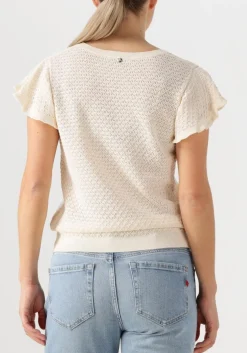 MOS MOSH top mmganna pattern v-neck knit ecru Clearance