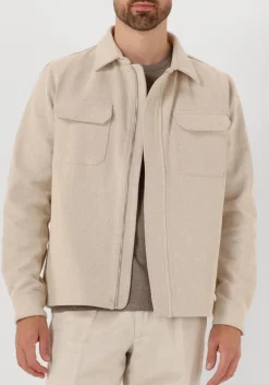 PROFUOMO overshirt overshirt zip herringbone ecru Clearance